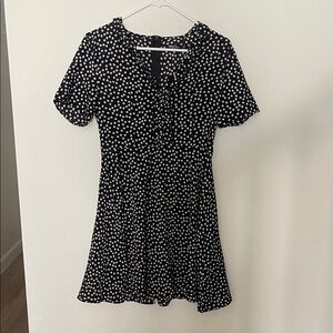 Nasty Gal Black Dress with White Floral Pattern